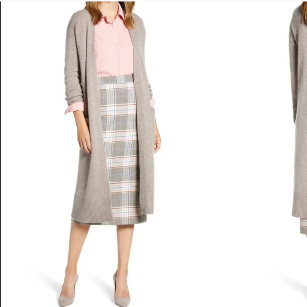 Halogen Heather Tan Cashmere Cardigan XS